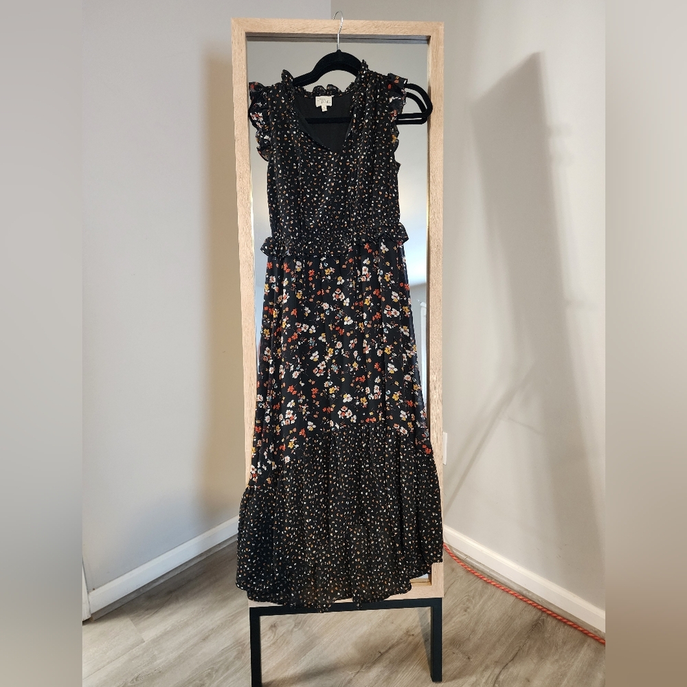 Floral Black Maxi Dress
